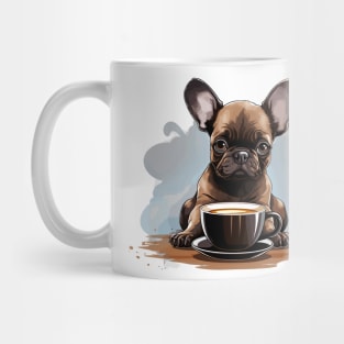 French Bulldog Drinking Coffee Mug